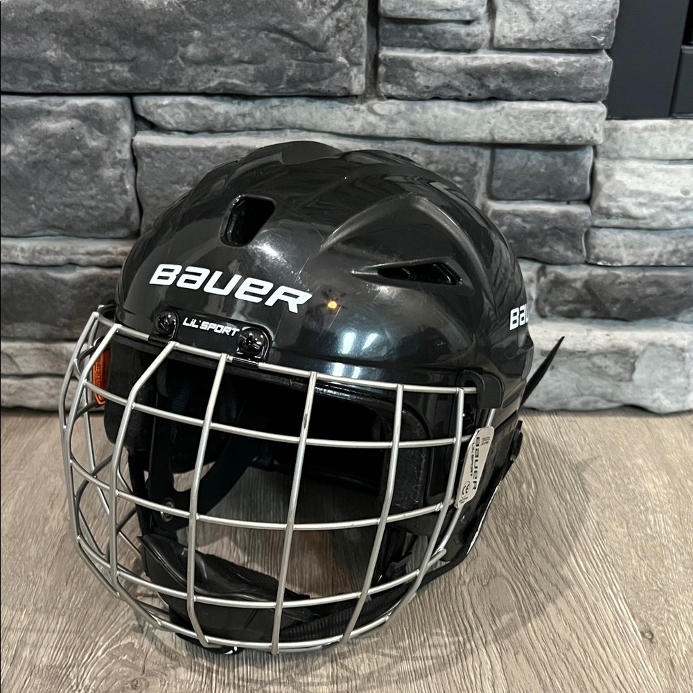 Bauer Charcoal Helmet with Silver Cage